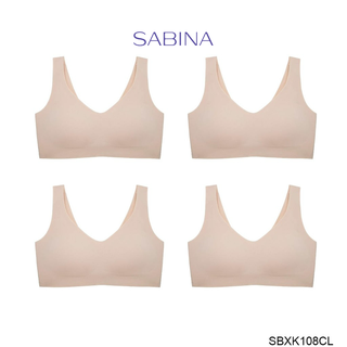 SABINA BRALESS เสื้อชั้นใน Seamless (Set 4 ชิ้น) (ไม่มีโครง) รุ่น Soft Collection รหัส SBXK108CL สีเนื้ออ่อน