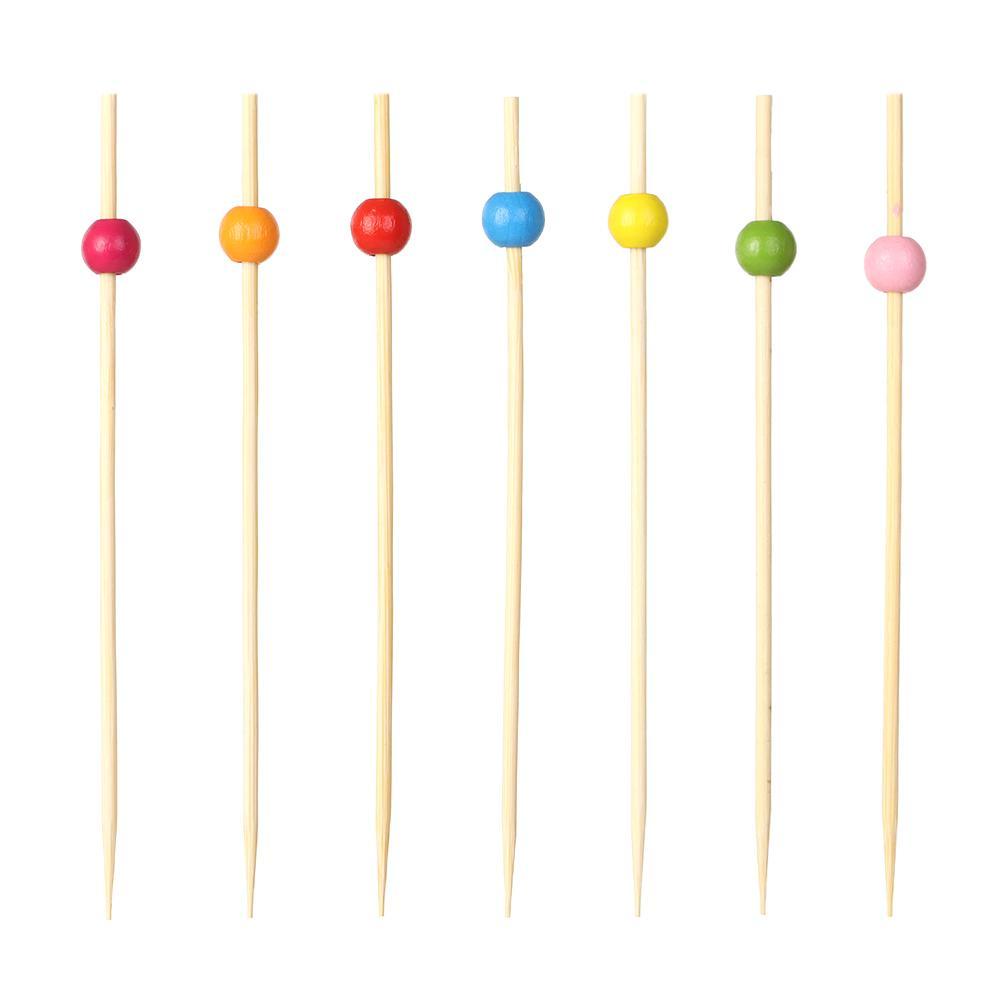 Summerr 100 ชิ้นไม้ไผ่ Picks งานแต่งงาน Supply Cupcake ส้อมผลไม้สลัดผัก Sticks ไม้จิ้มฟัน Skewer อาหารผลไม้ค็อกเทล Decor - รูปที่ 4