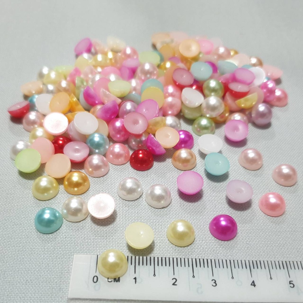 มุกซีก มุก ขนาด 8 มิล (50 ชิ้น , 100 ชิ้น ) ของตกแต่ง  มุกคละสี มุกครึ่งซีก ราคา ถูกที่สุด ดีลบีเคเค แกลเลอรีภาพที่ 2