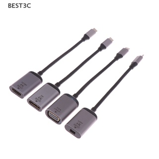 Best3c 4K USB C เป็น HDMI / VGA / DP / Mini DP สายเคเบิล Thunderbolt อะแดปเตอร์ UHD Type-C HDMI