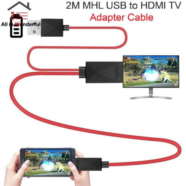 อะแดปเตอร์สายเคเบิ้ล Micro Usb To Hdmi 1080 P Hd Tv Android Samsung 11pin