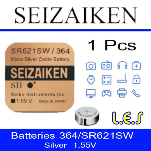 ถ่านกระดุม Seizaiken 364 / SR621SW Watch Battery Button Coin Cell (ลดล้างสต๊อก) 50%
