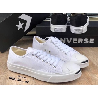 Converse⭐️jack purcell white สีขาว รองเท้าคอนเวิร์ส แบบผ้าแคนวาส ✅มีกล่อง/ตรงปกแท้100%🔥สวมใส่ได้ทั้งผู้ชาย/ผู้หญิงUnisex