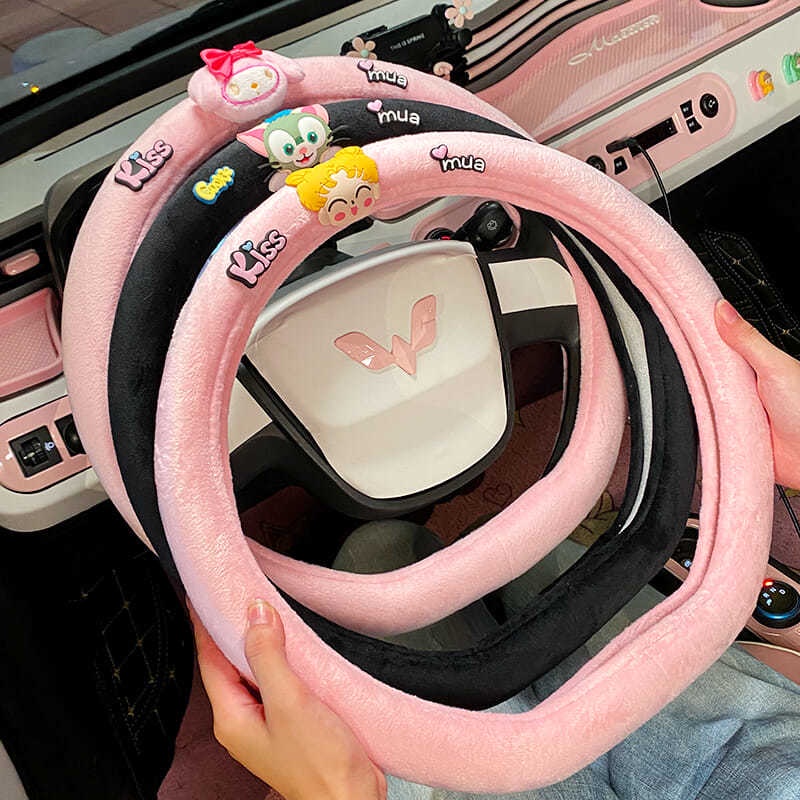 ปลอกหุ้มพวงมาลัย☒▩Wuling Hongguang ที่หุ้มพวงมาลัยรถยนต์ลายการ์ตูนน่ารักที่ครอบมือจับด้านในรถมินิพิเศษมาการองพวงมาลัยภาย