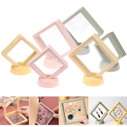 กล่องเคส 3D ลอยน้ํา สําหรับวางเครื่องประดับ สร้อยคอ ต่างหู แหวน