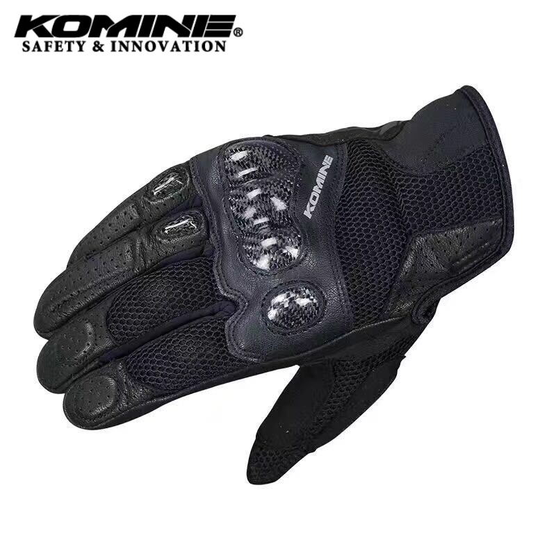 Komine GK197 ถุงมือตาข่าย 3D ป้องกัน KOMINE ถุงมือคาร์บอนไฟเบอร์