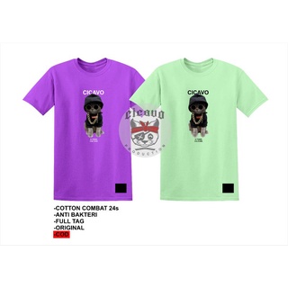 เสื้อยืด Cicavo ของแท้ | สไตล์ฮิปฮอป | ผ้าฝ้ายหวี ป้องกันแบคทีเรีย สไตล์ยุค 24 |