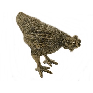 Thai Bronze รูปปั้นแม่ไก่ทองเหลือง ขนาดเล็กสีทองเหลือง สำหรับตกแต่งบ้าน ร้านอาหาร ร้านกาแฟ