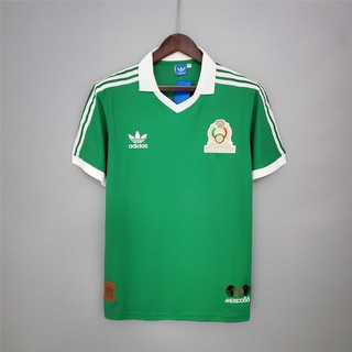 เสื้อกีฬาแขนสั้น ลายทีมชาติฟุตบอล Mexico 1986 ชุดเหย้า สไตล์วินเทจ คลาสสิก