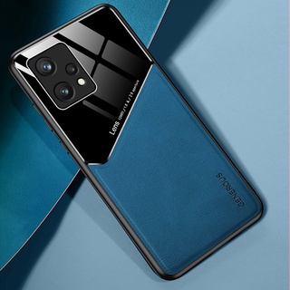 Realme 9 Pro + Plus เคสหนังผสม แผงโลหะในตัว เคสโทรศัพท์ กันตก