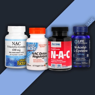 NAC ( N-acetylcysteine เอ็น-อะเซทิลซิสเทอิน ) ชนิดเม็ด Jarrow Formulas, Doctors Best, Natural Factors