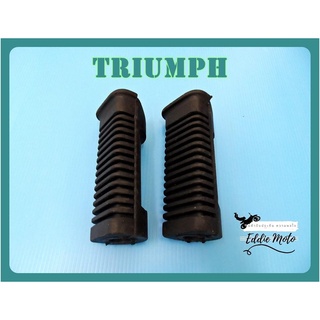 TRIUMPH 750 T140 TR7 MOTORCYCLE year 1979-1982 FOOTREST FOOT PEGS (LH&amp;RH) SET PAIR // ยางพักเท้าหน้า TRIUMPH