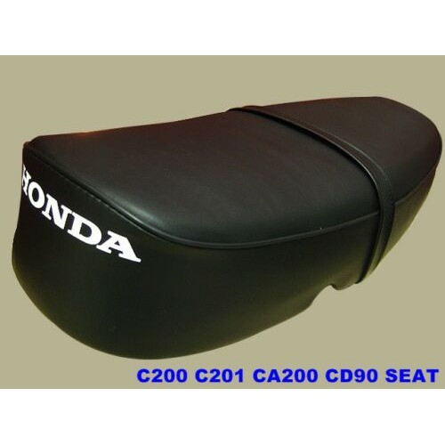 DOUBLE SEAT COMPLETE Fit For HONDA C200 C201 CA200 CD90 // เบาะรถ สีดำ ผ้าเรียบ สกรีนท้าย