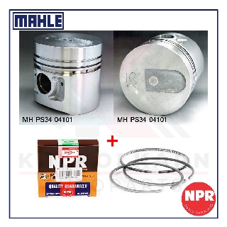 MAHLE ลูกสูบ+แหวน NPR สำหรับ MITSUBISHI FORKLIFT FDC20-30 รุ่นเครื่อง S4E (ลักยิ้ม)