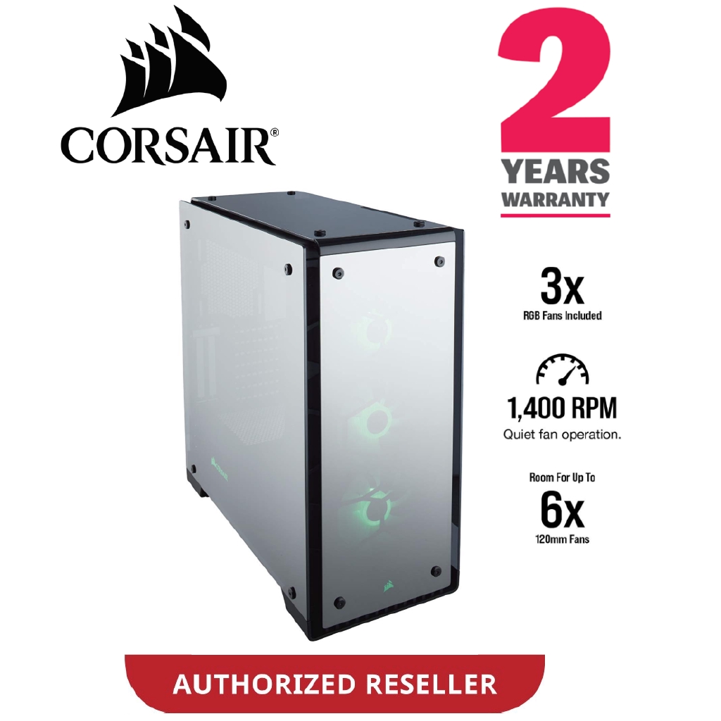 Corsair Crystal 570X RGB Mirror Black TG กระจกนิรภัยพรีเมี่ยม ATX Mid Tower PC Desktop Case CC-90111