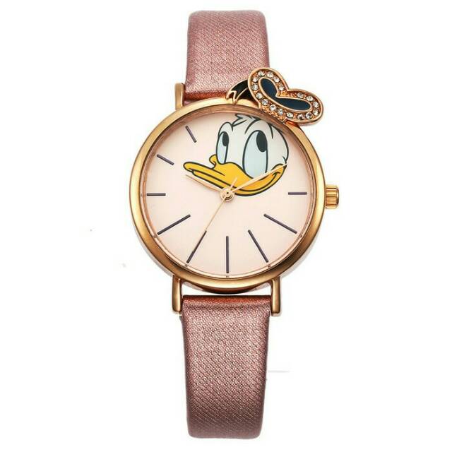 Disney Ori MS1142 Donald Duck นาฬิกาข้อมือสําหรับเด็กผู้หญิงสีชมพู