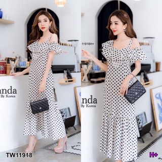 TW11918 Maxi Dress เดรสยาวเปิดไหล่