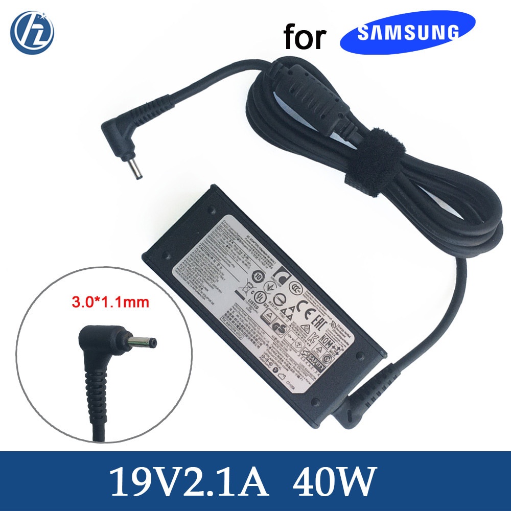 19V 2.1A 40W AC Adapter Charger สําหรับ Samsung Ultrabook NP900X3A-B01UB ปลาย 3 มม.