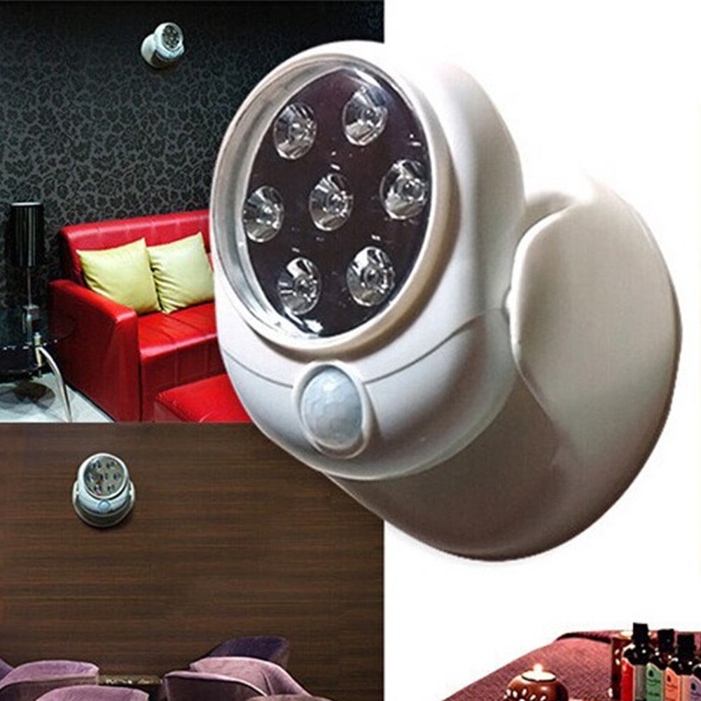 Battery Operated 7 LED Indoor Outdoor Garden Motion Sensor Security ...