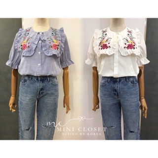 เสื้อเชิ้ตสไตล์กอเรียแพตเทิ้นสวย 🕊Floral Popin Shirt🕊