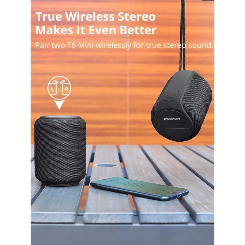 💕🎉พร้อมส่ง 🚚 ลำโพงบลูทูธ Tronsmart T6 Mini Bluetooth Speaker 5.0 15Watt IPX6 ลำโพง แบตอึด สูงสุด 24 