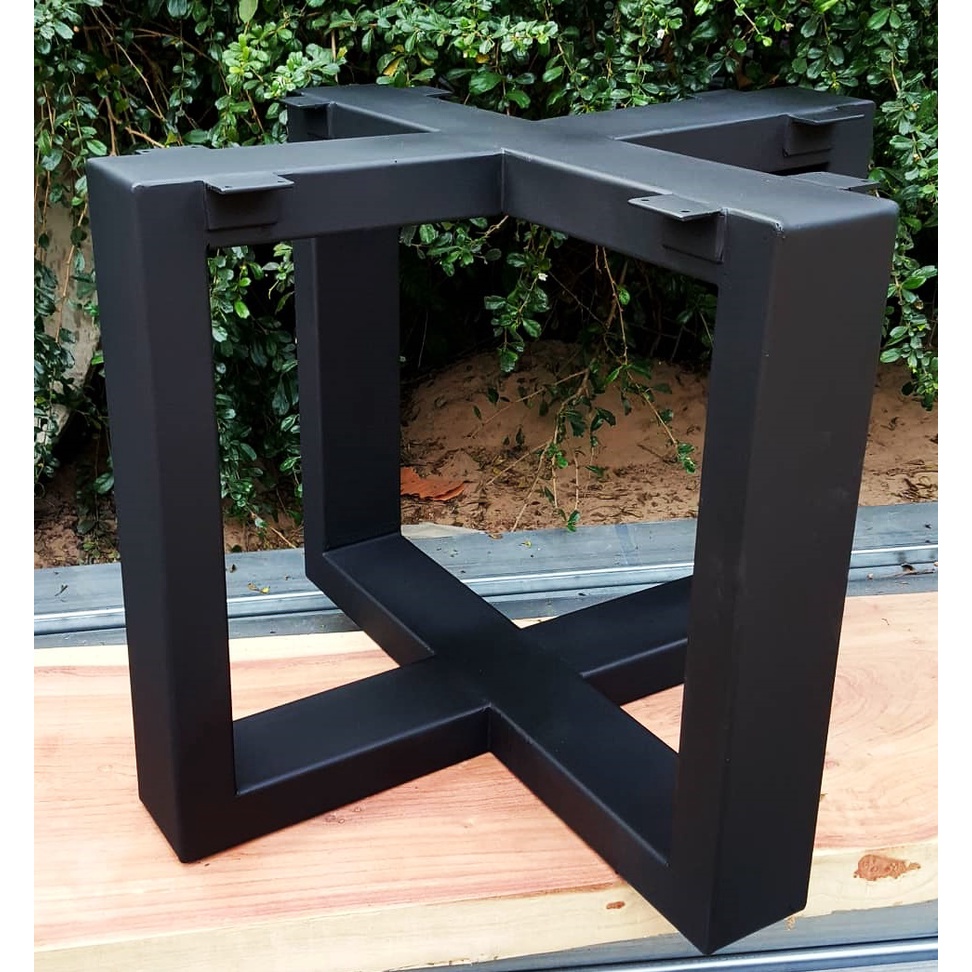 MPT2Wood-Steel ขาโต๊ะเหล็ก ทรงบวก โครงขาโต๊ะ ทำจากเหล็กกัลวาไนท์ ขนาด ส40xก50cm สีดำด้าน