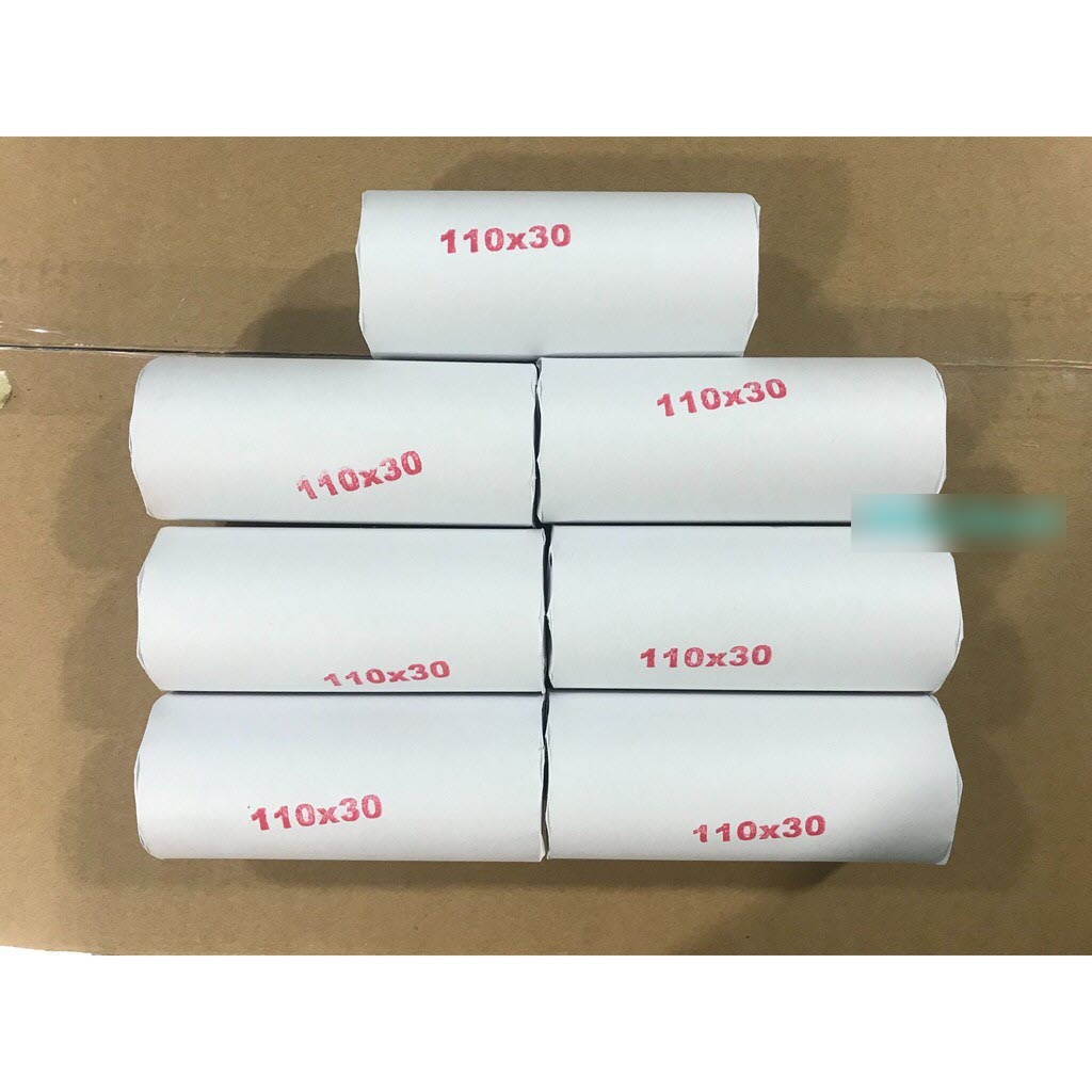 110x30 (50 มม.) กระดาษใบเสร็จความร้อน (เทอมอล) กล่องละ 7 ม้วน