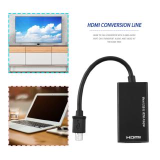 (427) พอร์ต micro usb to hdmi อะแดปเตอร์แปลงสายเคเบิ้ลสีดํา 12 ซม.