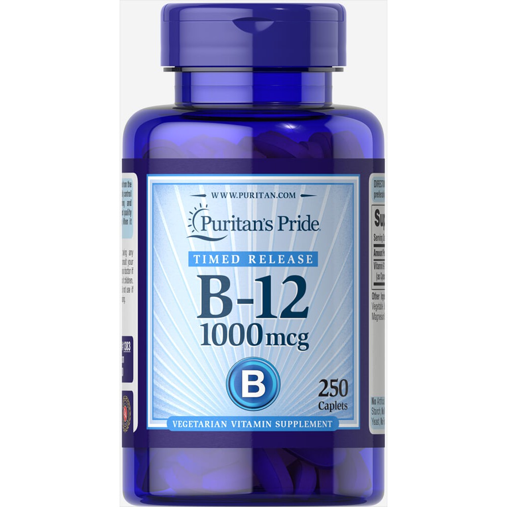 Vitamin B-12 1000 mcg Timed Release 250 เม็ด Puritan's Pride Exp. 09/2021