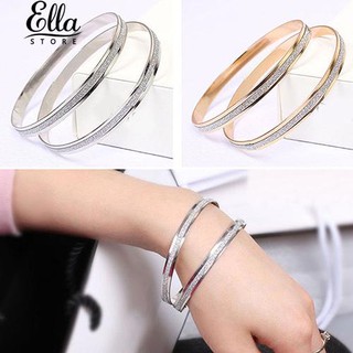 ⚡  สุภาพสตรี Elegant Frosted Cuff Bracelet แหวนกำไลเครื่องประดับ