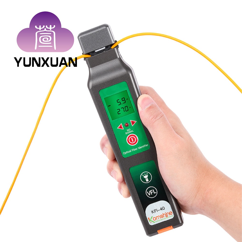KFI-40V FTTH ตัวระบุไฟเบอร์ออปติกสดพร้อมฟังก์ชั่น VFL เครื่องทดสอบสายเคเบิลเครื่องตรวจจับไฟเบอร์