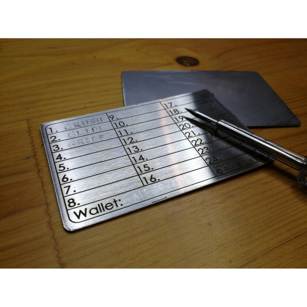 KeepSeed แผ่นเก็บ Seed phrase สำหรับคลิบโต wallet CryptoSteel ...