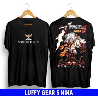 ใหม่ล่าสุด ของแท้ เสื้อยืดผ้าฝ้าย แขนสั้น พิมพ์ลายอนิเมะ one piece luffy gear five nika Cool 5 nika