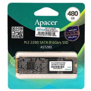 APACER SSD (เอสเอสดี) Apacer SATA SSD 480GB AST280-1 M.2 2280 Standard (Single) (APSSDAP480GAST280-1) Sequential Read