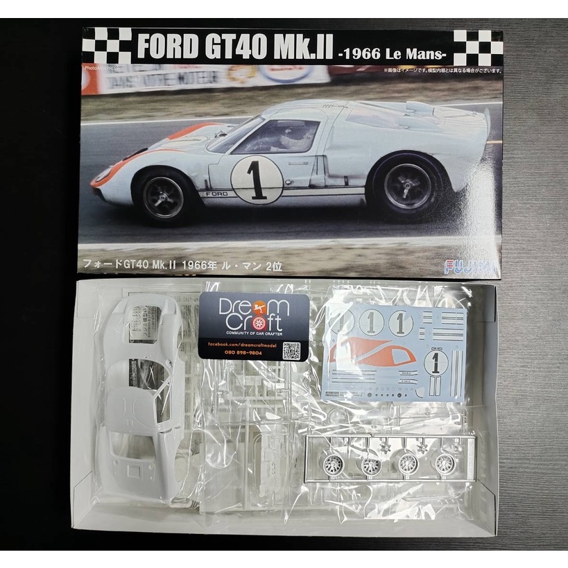 FUJIMI 1/24 Ford GT40 Mk-II `66 LeMans 2nd (โมเดลรถยนต์ Model DreamCraft)