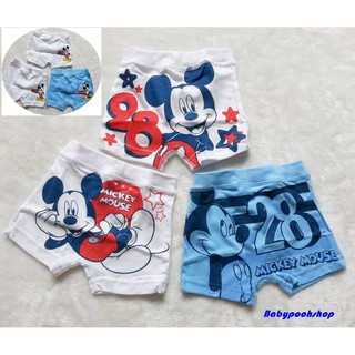 กางเกงในขาสั้น ลาย Mickey Mouse แพ็คละ 3 ตัว (ลายตามรูป) *** 250 ฿  Size : XL(6y)