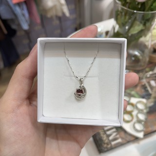 Winterwinter Jewelry Silver925 : เครื่องประดับเงินแท้ เงินแท้925 สร้อยคอพร้อมจี้ พลอยแท้ ทรงกลมประดับรูปดาว