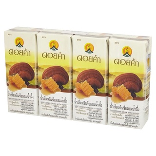 🔥ยอดนิยม!! ดอยคำ น้ำเห็ดหลินจือผสมน้ำผึ้ง 200มล. x 4 กล่อง Doi Kham Ganoderma Drink with Honey 200ml x 4pcs