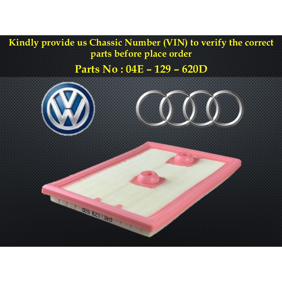 Audi Volkswagen - Jetta Beetle Tiguan Golf-7 MK7 กรองอากาศ 04E-129-620