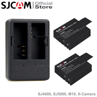 SJCAM DUAL-SLOT CHARGER + Battery x 2 for SJCAM (SJ4000 SJ5000 M10 X1000) Accessories