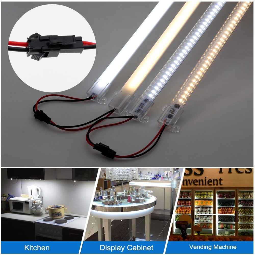 5pcs LED Light Bar AC220V 2835 Hard Rigid Light Strip Energy Saving LED Fluorescent Tubes Indoor Cabinet Kitchen Light H