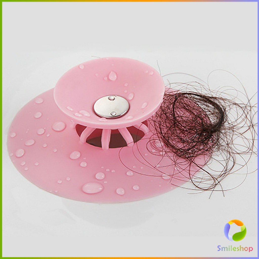 Smileshop จุกปิดท่อ ที่ปิดท่อน้ำทิ้ง กรองเส้นผม ป้องกันท่ออุดตัน ฝาปิดท่อดักจับสิ่งสกปรก flex drain store & hair catcher