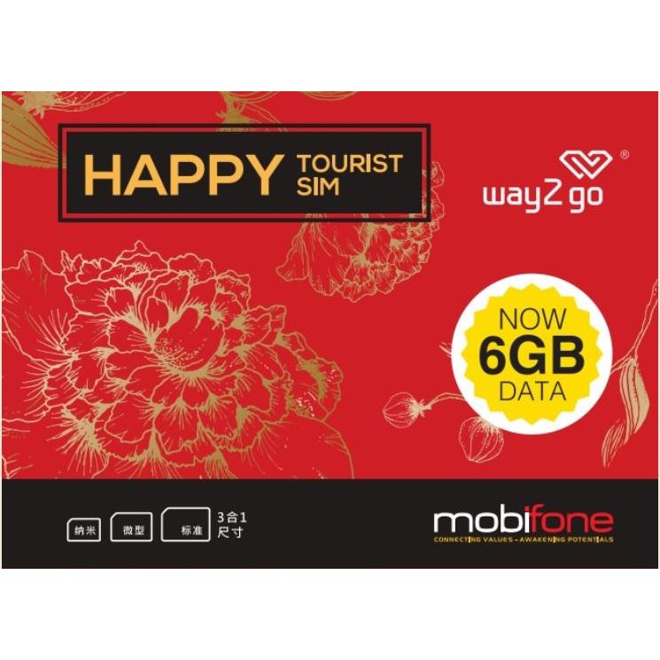 ซิมใช้ที่ เวียดนาม Happy Tourist Sim เน็ต 6GB/15 วัน