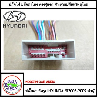 ปลั๊กท้ายวิทยุ HYUNDAI ปี2003-2009 (สำหรับเปลี่ยนวิทยุใหม่) ตัวผู้ สายไฟสำเร็จรูป แบบไม่ต้องตัดต่อสายไฟรถ