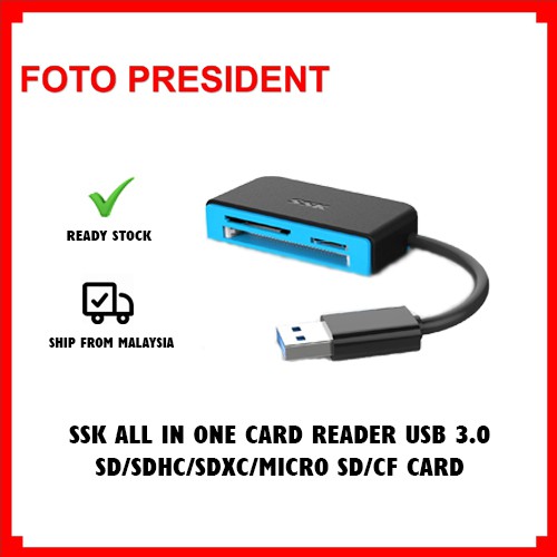 SSK Multi Card Reader All in One Card Reader USB 3.0 2.0 สําหรับ SD SDHC SDXC Micro SD SDHC SDXC CF 