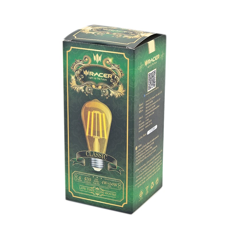 เรเซอร์ หลอดไฟ LED VINTAGE FILAMENT 4 วัตต์ รุ่น ST64 Racer LED Vintage Filament Bulb 4 Watt Model S