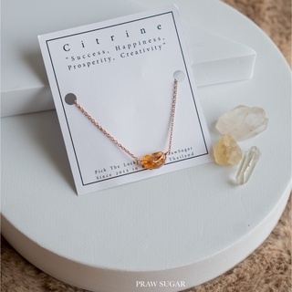 Citrine Bracelet [หินแท้] สร้อยข้อมือหินธรรมชาติซิทริน (เรือนเป็นเงินแท้)