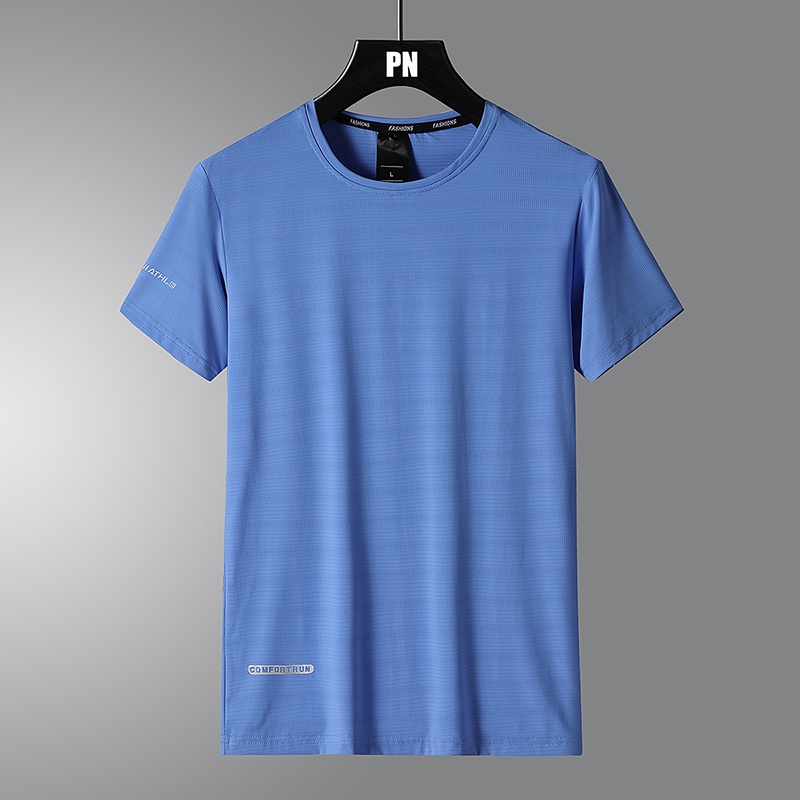 M-8XL พลัสขนาดกีฬาสันทนาการกลางแจ้งเสื้อยืดผู้ชายเสื้อยืดแขนสั้นฤดูร้อนบางสไตล์ผ้าไหมน้ําแข็งแห้งเร็วเหงื่อ-Abs - รูปที่ 3