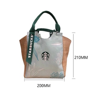 ⊕Starbucks Portable Canvas Shopping Bag Lunch Box Bag