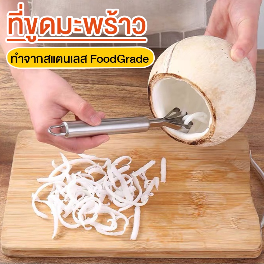 Megahouse ที่ขูดมะพร้าว อุปกรณ์ขูดมะพร้าว เกล็ดปลา วัสดุสแตนเลส Coconut Scooper No.Y180